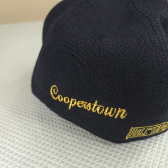 Hall Of Fame Mike Piazza Cooperstown Cap Hat Black Gold Embroidery - Picture 5 of 8